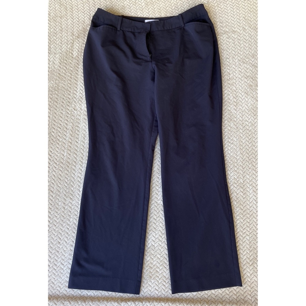 Liz Claiborne Audra Navy Blue Straight Leg Dress Pants Womens Size 16